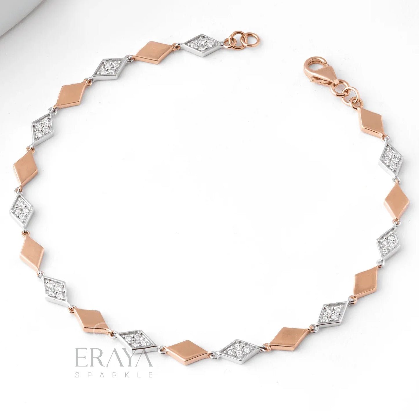Two-Tone Bracelet with Lab Diamond Bracelate - erayasparkle