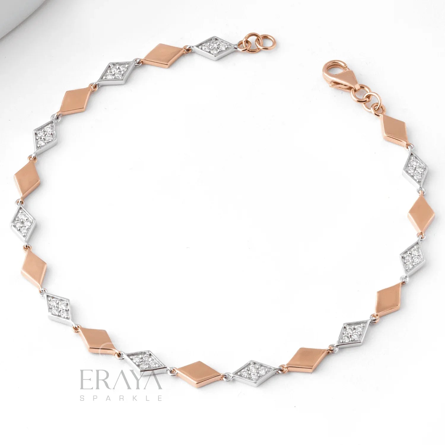 Two-Tone Bracelet with Lab Diamond Bracelate - erayasparkle