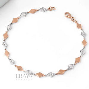 Two-Tone Bracelet with Lab Diamond Bracelate - Ring
