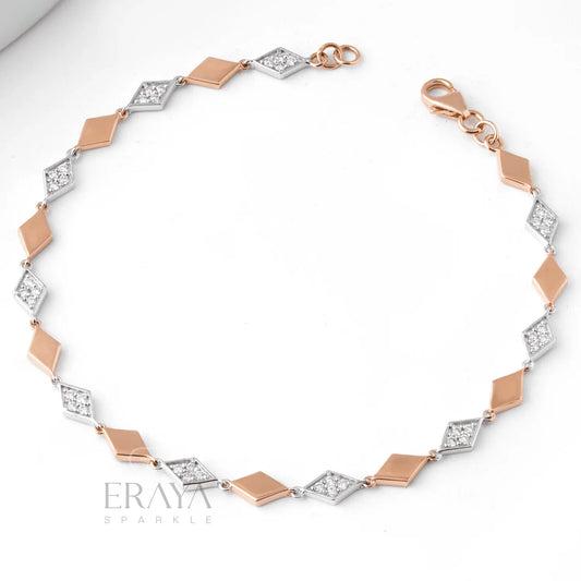 Two-Tone Bracelet with Lab Diamond Bracelate - erayasparkle