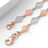 Two-Tone Bracelet with Lab Diamond Bracelate - Ring