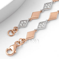 Two-Tone Bracelet with Lab Diamond Bracelate - Ring