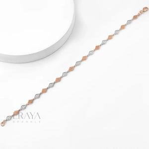 Two-Tone Bracelet with Lab Diamond Bracelate - Ring