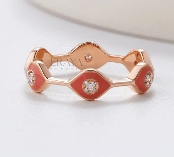 Stackable Enamel Lab Diamond Ring - Ring