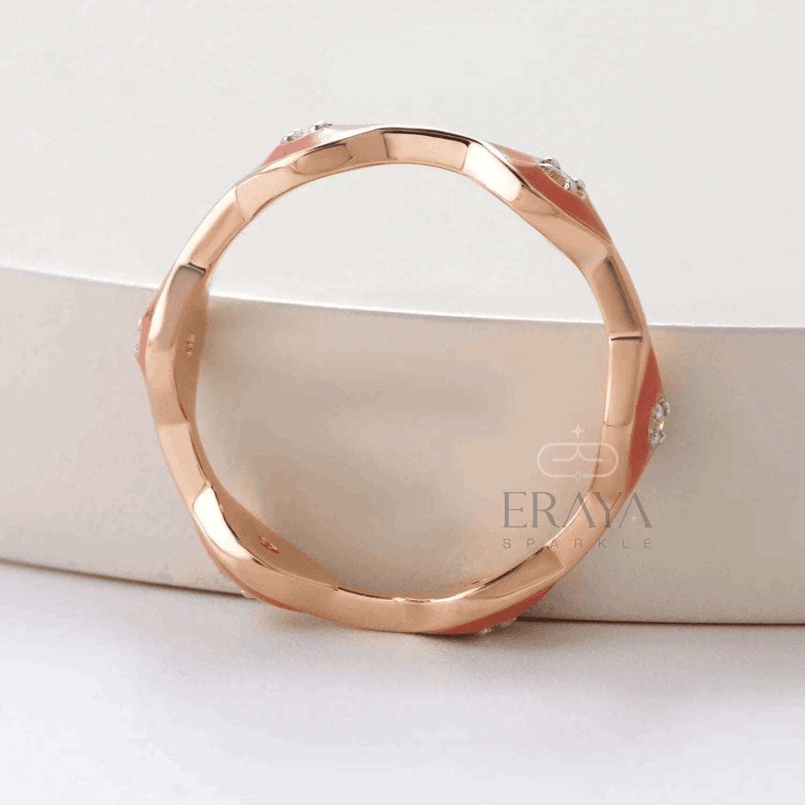 Stackable Enamel Lab Diamond Ring - Ring