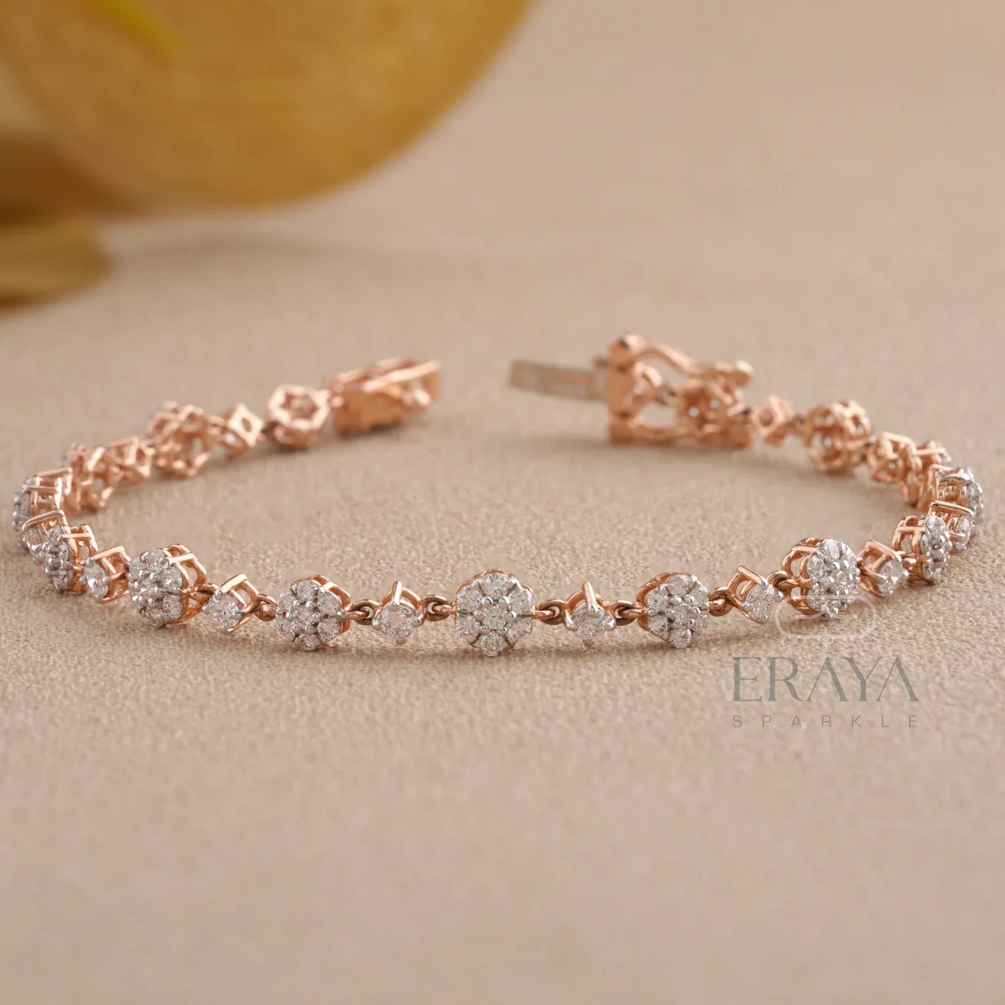 Vintage Cluster Adjustable diamond bracelet for women - erayasparkle