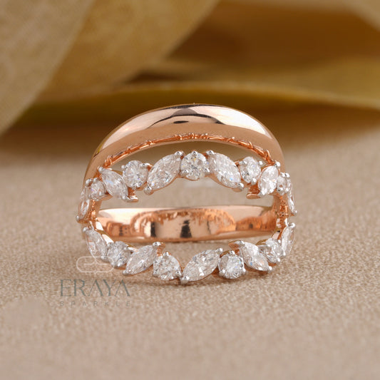 Nature-Inspired Lab-Grown Diamond Leaf Ring - erayasparkle