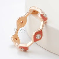 Stackable Enamel Lab Diamond Ring - Ring
