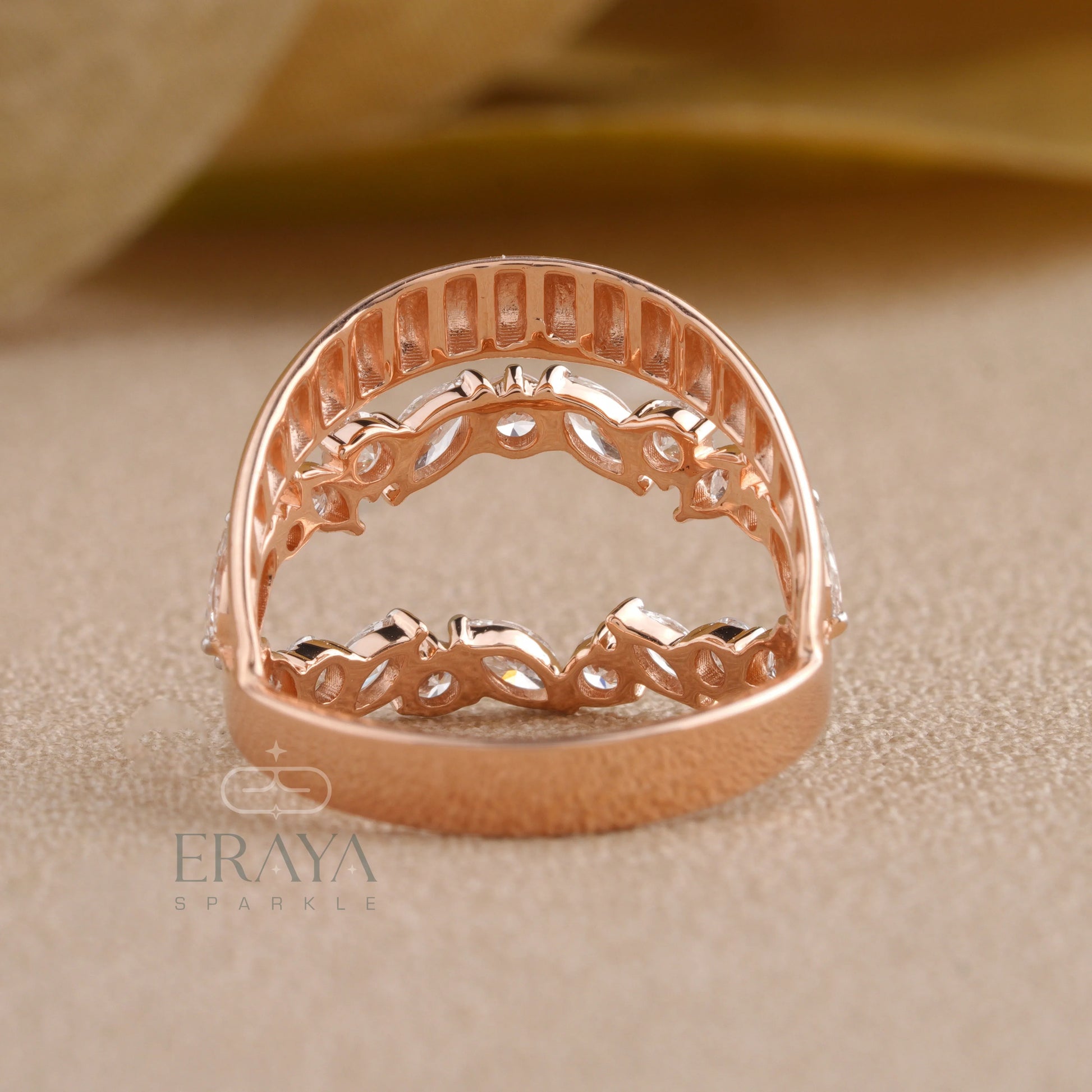 Nature-Inspired Lab-Grown Diamond Leaf Ring - erayasparkle