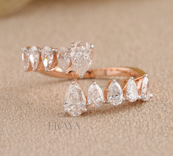 Unique Pear Shaped Diamond Ring - Ring