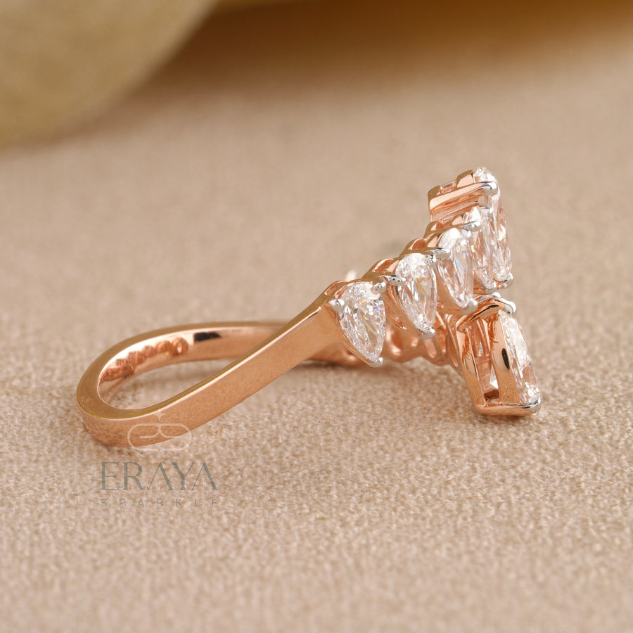 Unique Pear Shaped Diamond Ring - Ring
