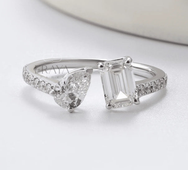 Modern Two-Stone Ring – Lab Diamond Ring - Ring
