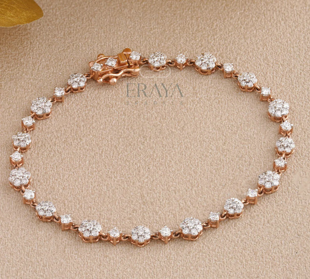Vintage Cluster Adjustable diamond bracelet for women - 