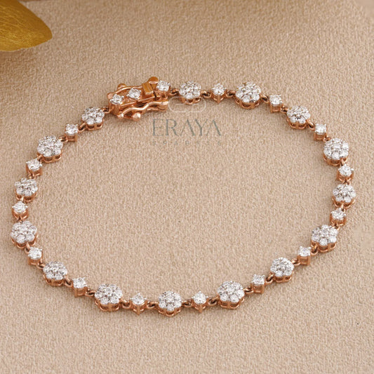 Vintage Cluster Adjustable diamond bracelet for women - erayasparkle