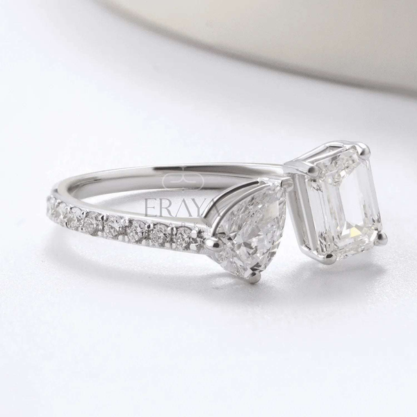 Modern Two-Stone Ring – Lab Diamond Ring - Ring