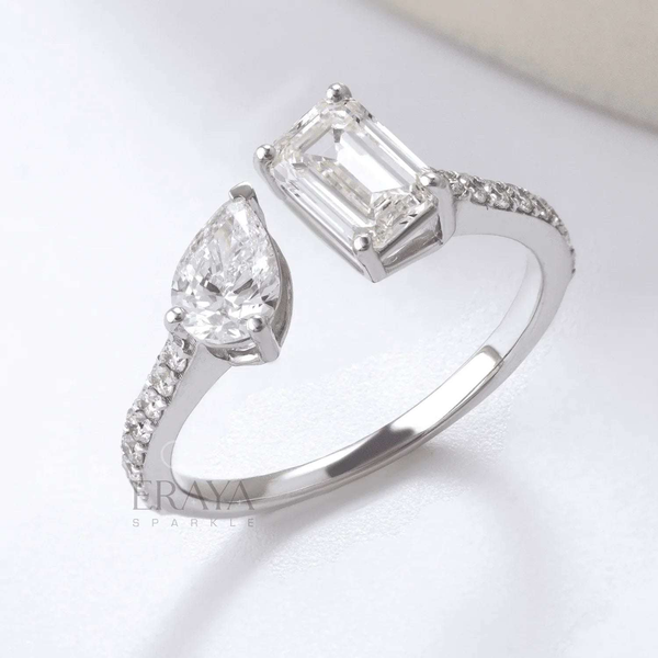 Modern Two-Stone Ring – Lab Diamond Ring - Ring