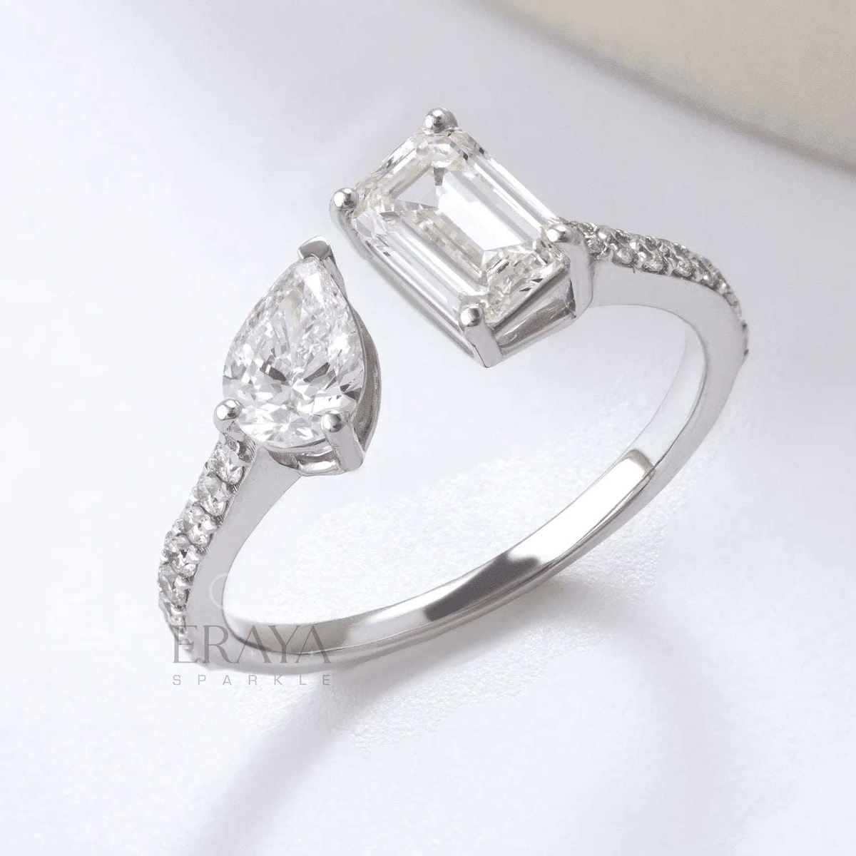 Modern Two-Stone Ring – Lab Diamond Ring