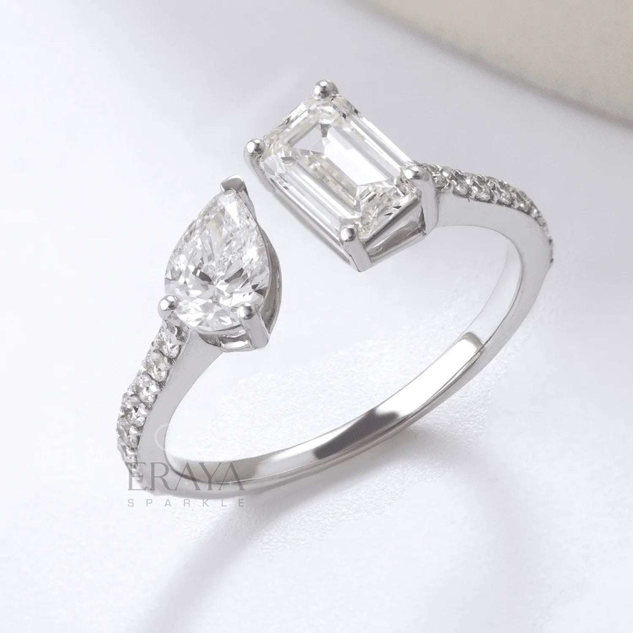 Modern Two-Stone Ring – Lab Diamond Ring - Ring