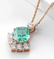 Green Cushion Pendant with LG Diamond pedant - 
