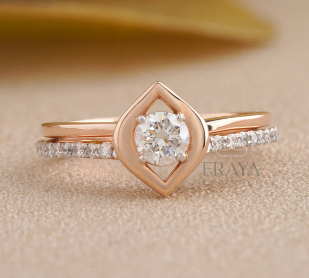 Stackable Rose Gold Diamond Ring Set - Ring