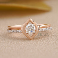 Stackable Rose Gold Diamond Ring Set - Ring