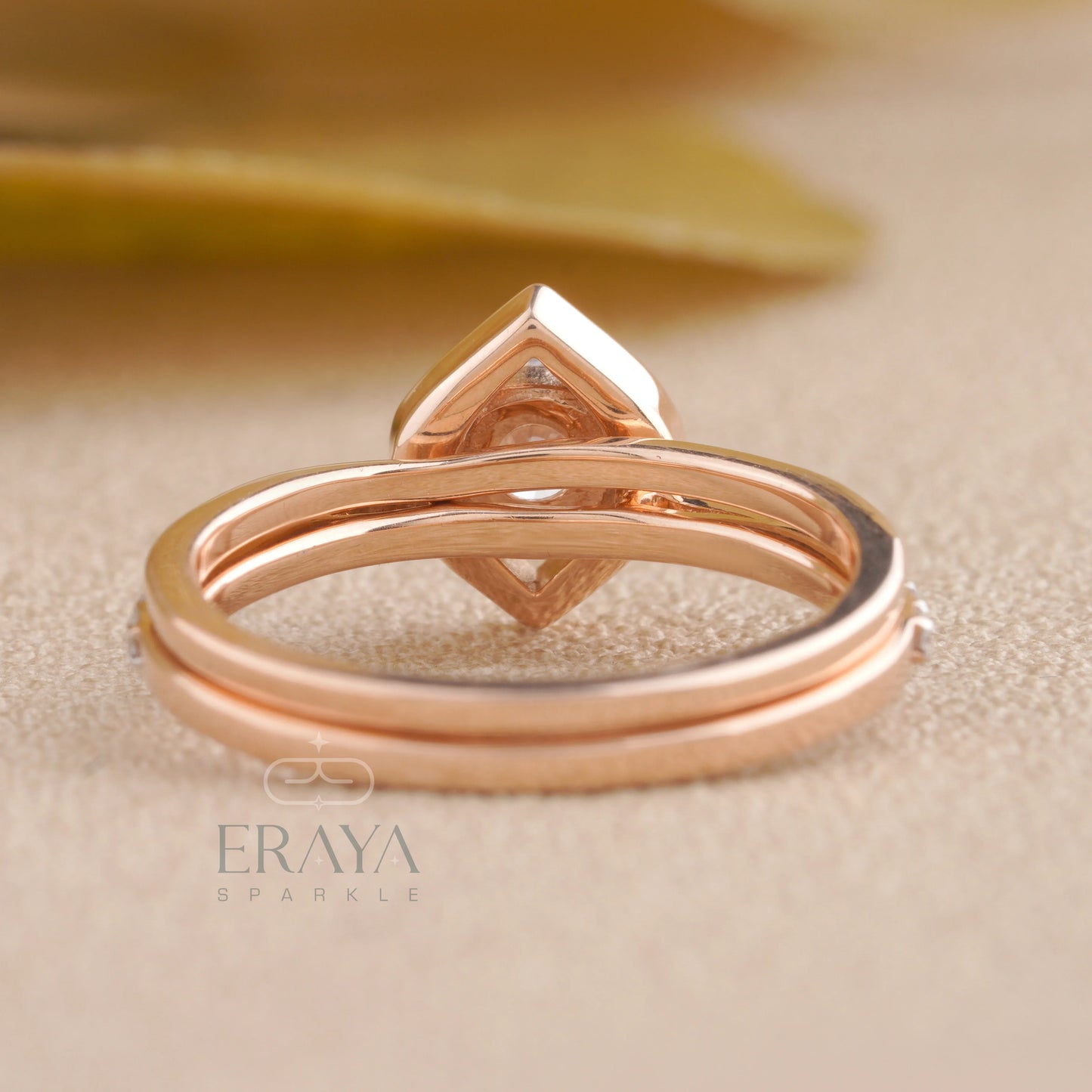Stackable Rose Gold Diamond Ring Set - erayasparkle