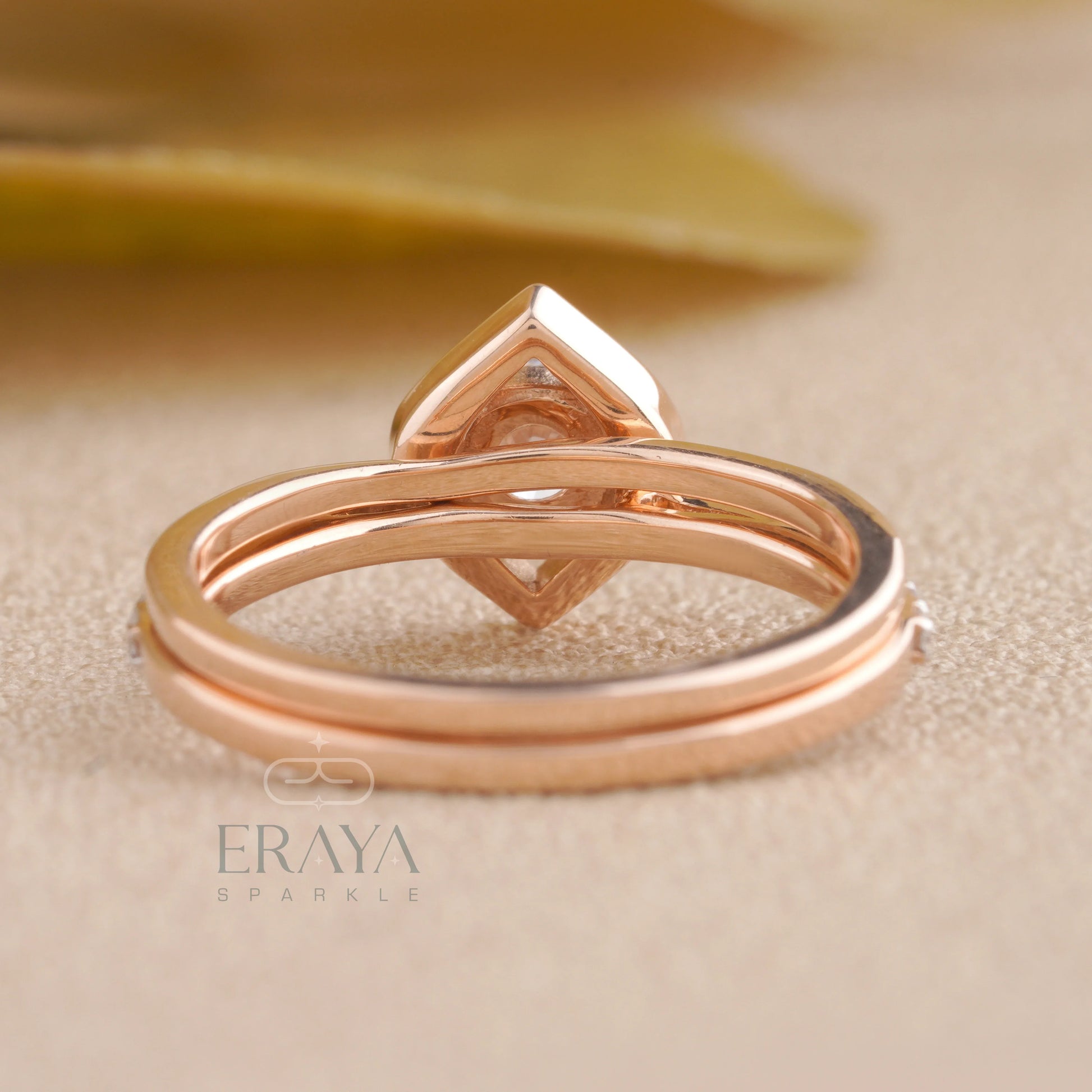 Stackable Rose Gold Diamond Ring Set - erayasparkle