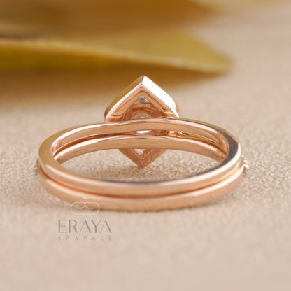 Stackable Rose Gold Diamond Ring Set - erayasparkle