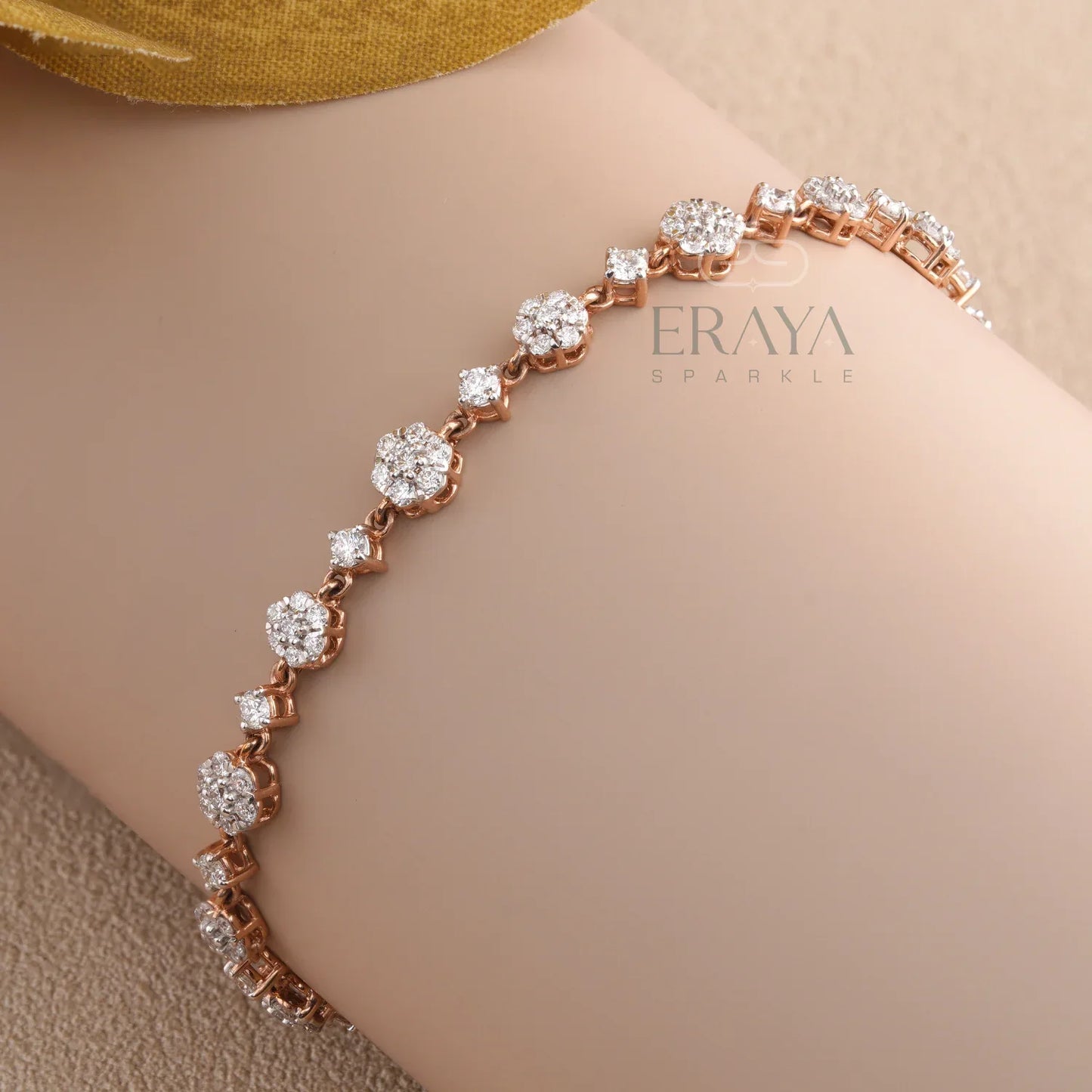 Vintage Cluster Adjustable diamond bracelet for women - erayasparkle