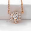 Sunflower Pendant Necklace with Lab Diamond - 