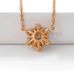 Sunflower Pendant Necklace with Lab Diamond -