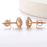 Gold diamond earrings with Lab-Grown Diamond - Ring