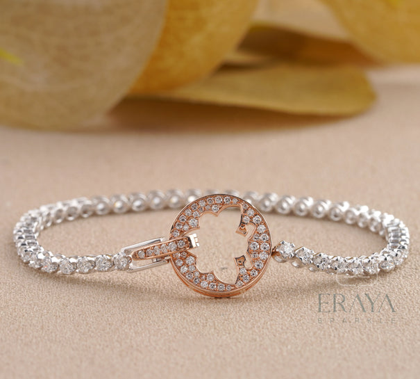 Rose Gold Butterfly Lab-Grown Diamond Bracelet - 