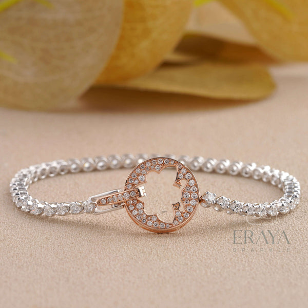 Rose Gold Butterfly Lab-Grown Diamond Bracelet - 