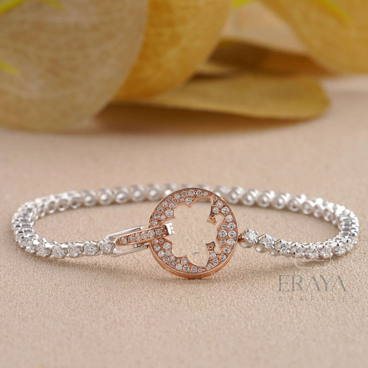 Rose Gold Butterfly Lab-Grown Diamond Bracelet
