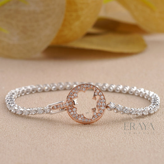 Rose Gold Butterfly Lab-Grown Diamond Bracelet - erayasparkle