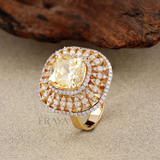 Yellow Stone Cocktail Ring – Lab Diamond Ring - Ring