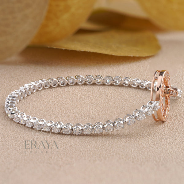 Rose Gold Butterfly Lab-Grown Diamond Bracelet - 