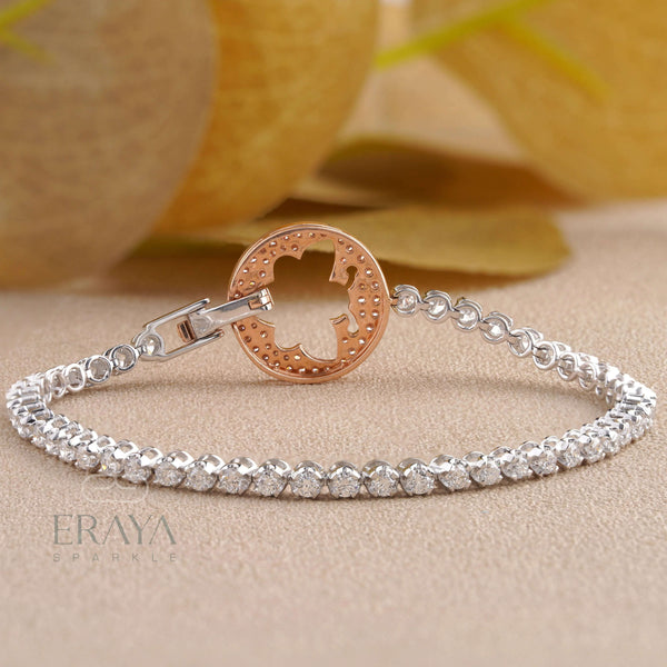 Rose Gold Butterfly Lab-Grown Diamond Bracelet - 