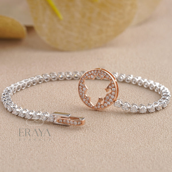 Rose Gold Butterfly Lab-Grown Diamond Bracelet - 