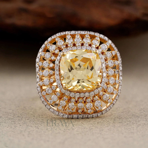 Yellow Stone Cocktail Ring – Lab Diamond Ring - Ring