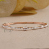Diamond Rose Gold Bracelet | Dainty Floral Tennis Bracelet - 