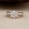Rose Gold Floral Cluster Ring – Diamond Ring - Ring