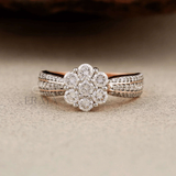 Rose Gold Floral Cluster Ring – Diamond Ring - Ring