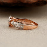 Rose Gold Floral Cluster Ring – Diamond Ring - Ring