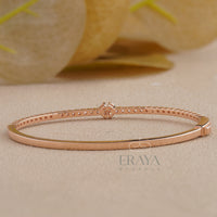 Diamond Rose Gold Bracelet | Dainty Floral Tennis Bracelet - 