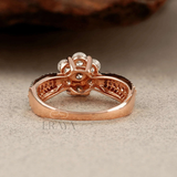 Rose Gold Floral Cluster Ring – Diamond Ring - Ring