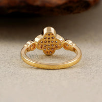 Lab Grown Diamond Clover Ring in Yellow Gold | Dainty Promise Ring - Ring