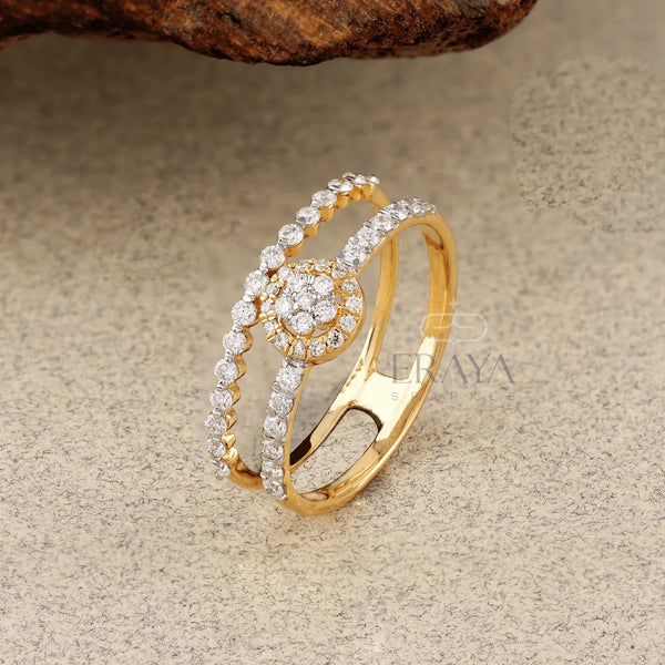 Dainty Double Band – Lab Diamond Ring - Ring
