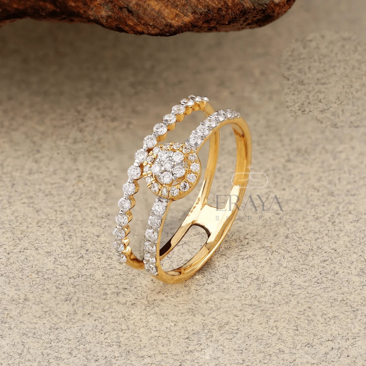 Dainty Double Band – Lab Diamond Ring - erayasparkle